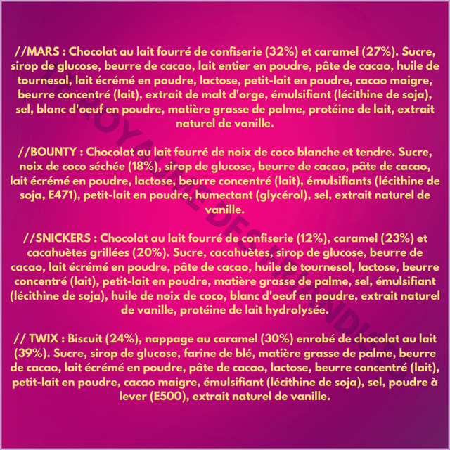Assortiment chocolats